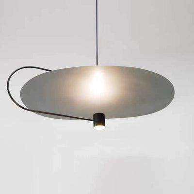 Lampe suspendue LED à disque acrylique en fer incurvé minimaliste nordique 