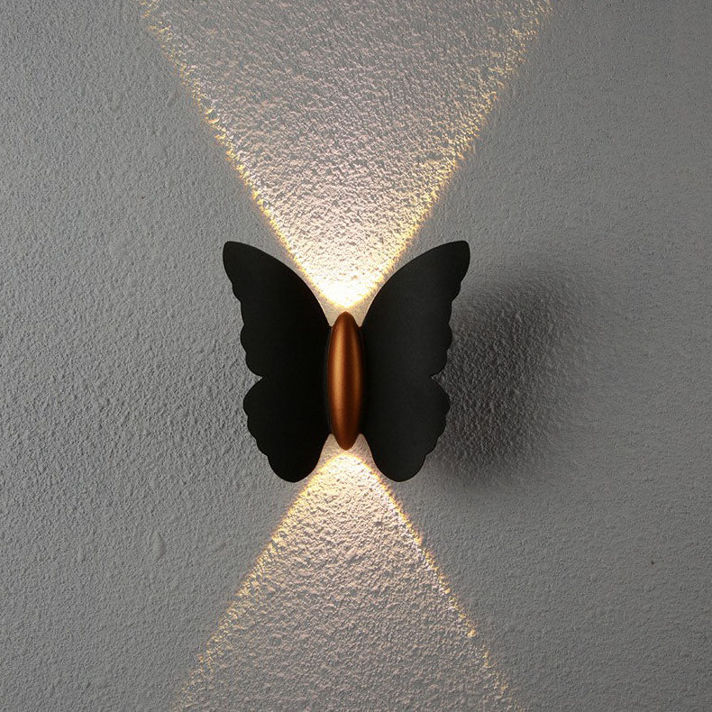 Modern Minimalist Waterproof Butterfly Aluminium LED Outdoor Wall Sconce Lamp For Outdoor Patio