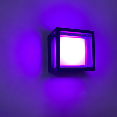 Modern Minimalist Waterproof Square Aluminum Acrylic LED Outdoor Wall Sconce Lamp For Garden