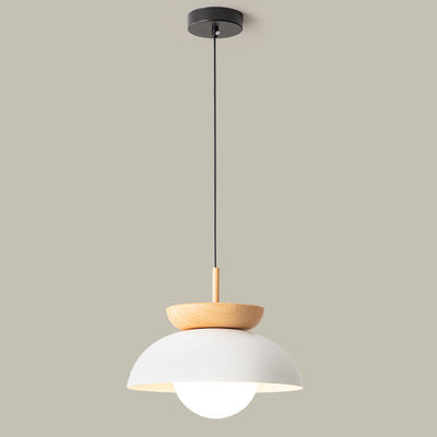 Modern Minimalist Round Iron 1-Light Pendant Light For Living Room