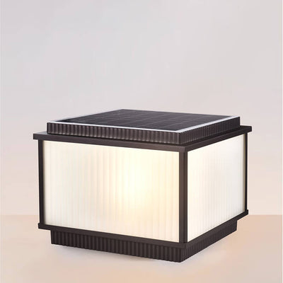 Lampe frontale à 1 lumière en verre d'aluminium rectangulaire solaire minimaliste moderne pour patio extérieur 