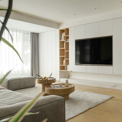 Traditional Japanese Round Wood Coffee Table For Living Room