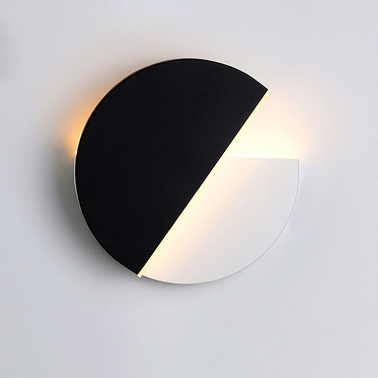 Modern Minimalist Rotatable Round Iron Acrylic LED Wall Sconce Lamp For Living Room