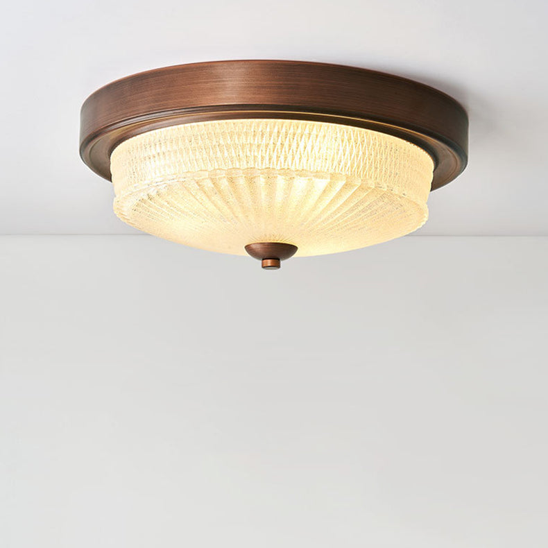 Contemporary Simplicity Frosted Glass Round 3-Light Flush Mount Ceiling Light For Bedroom