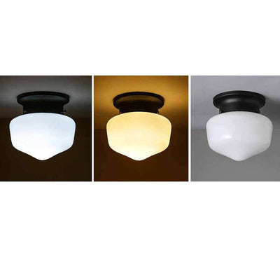 Modern Minimalist Creative Glass Sphere 1-Light Semi-Flush Mount Ceiling Light