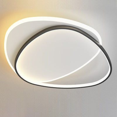 Modern Minimalist Triangle Oval Acrylic Iron LED Flush Mount Ceiling Light For Living Room