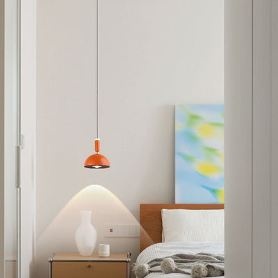 Modern Minimalist Round Dome Aluminum Acrylic LED Pendant Light For Bedroom