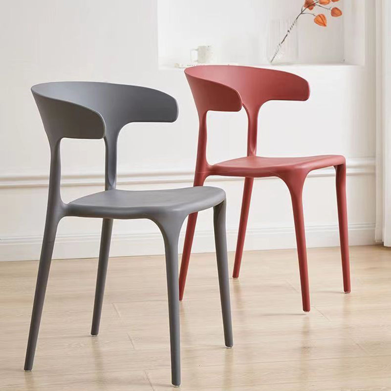 Modern Minimalist Cow Corner Square Plastic Dining Chair Backrest For Dining Room