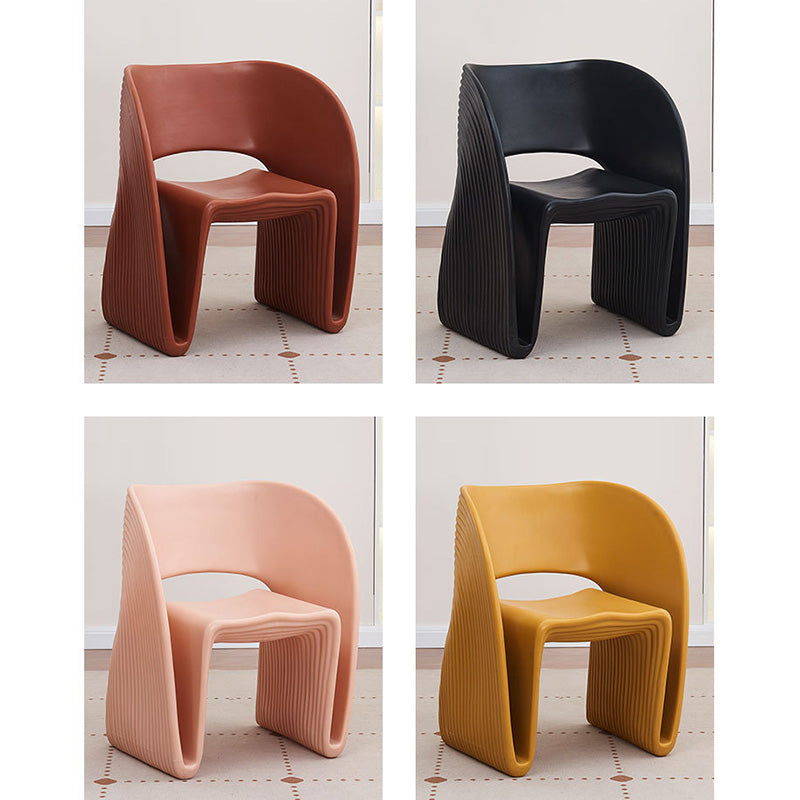 Modern Minimalist U-Shape PE Plastic Chair Backrest For Living Room