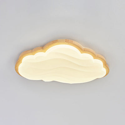 Contemporary Creative Cream Clouds Acrylic Starry Hanging LED Flush Mount Ceiling Light For Bedroom