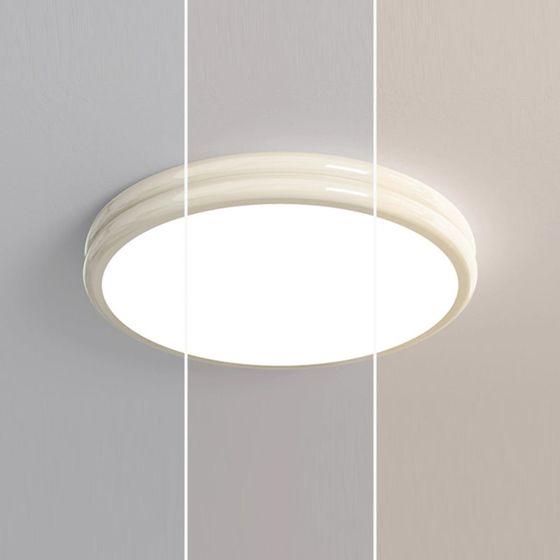 Modern Minimalist Double Layer Round Aluminum Acrylic LED Flush Mount Ceiling Light For Bedroom