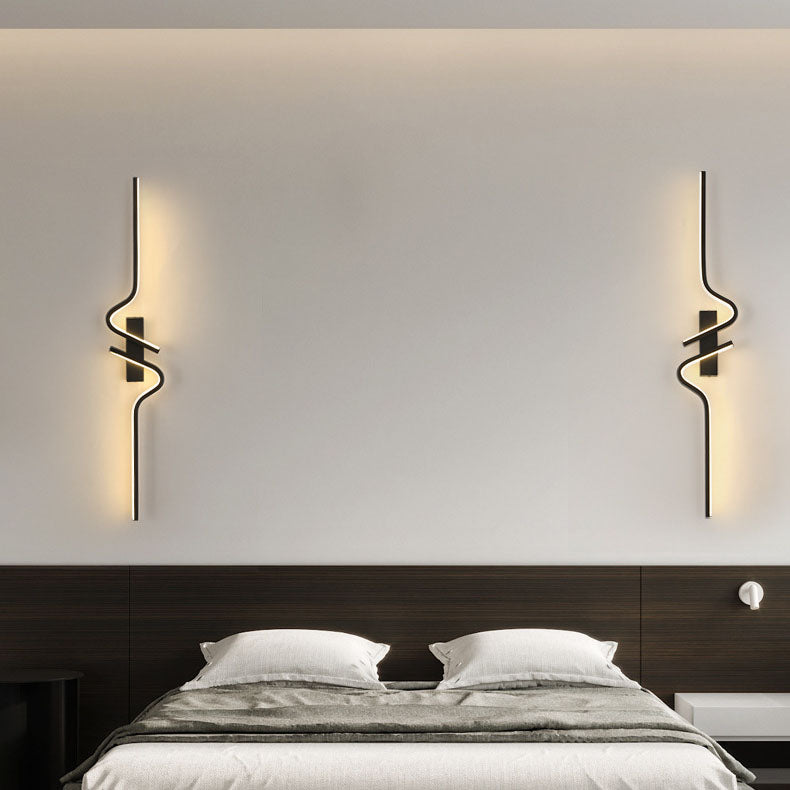 Contemporary Creative Strip Aluminum Silicon Gel LED Wall Sconce Lamp For Living Room