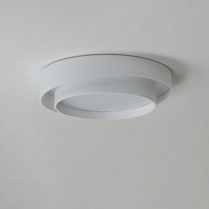 Contemporary Simplicity Two-layer Circle Shade Iron LED Flush Mount Ceiling Light For Living Room