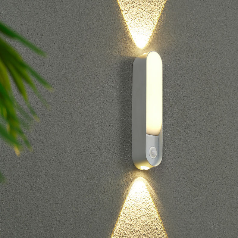 Modern Minimalist Waterproof Oval Aluminum Acrylic LED Outdoor Wall Sconce Lamp For Garden