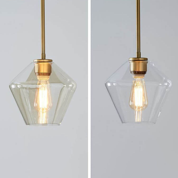 Nordic Creative Polygonal Glass 1-Light Pendant Light