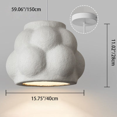 Traditional Japanese Wabi-Sabi Imitation Cement Texture Bubble Shade 1-Light Pendant Light For Living Room