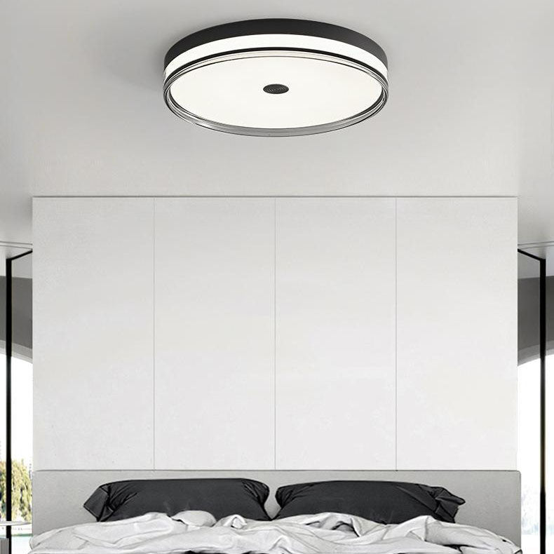 Modern Minimalist Acrylic Round Glass LED Flush Mount Ceiling Light For Bedroom