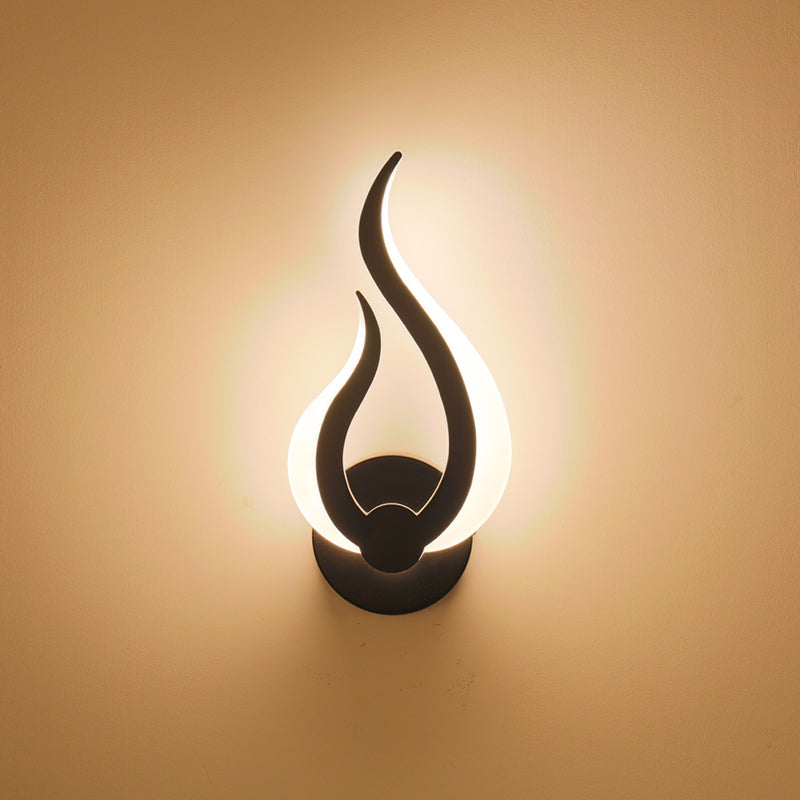 Modern Minimalist Flame Shaped Acrylic 1-Light LED Wall Sconce Lamp