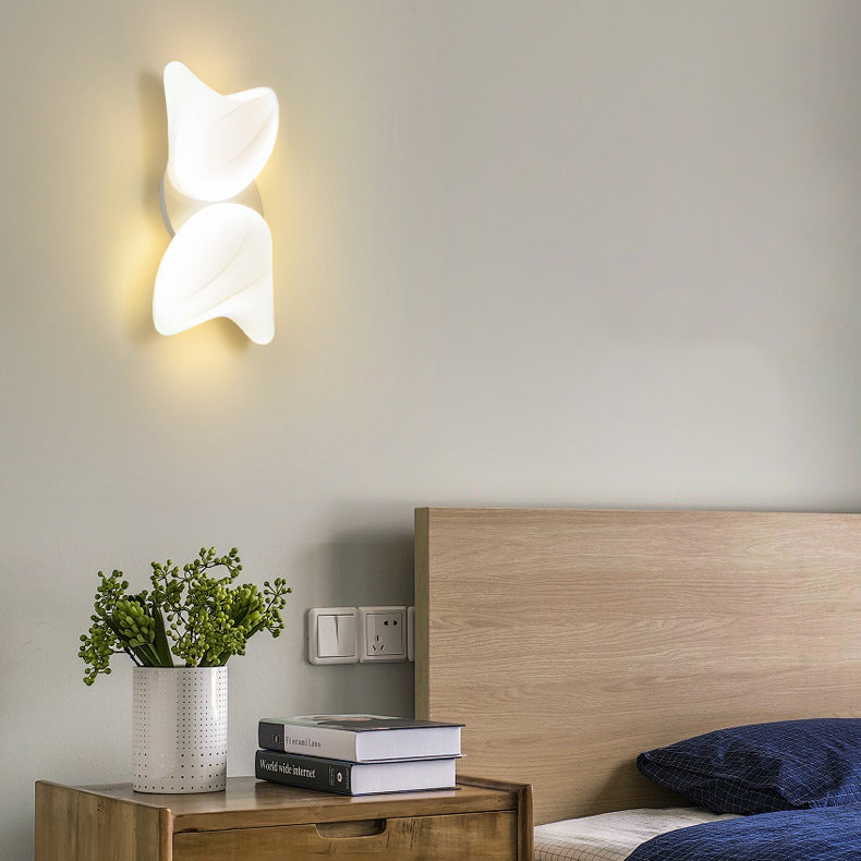 Contemporary Creative PE Geometric Shade Hardware LED Wall Sconce Lamp For Bedroom