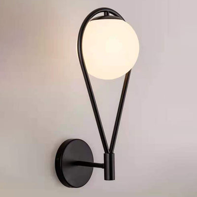 Contemporary Scandinavian Glass Ball Oval Ring 1-Light Wall Sconce Lamp For Living Room