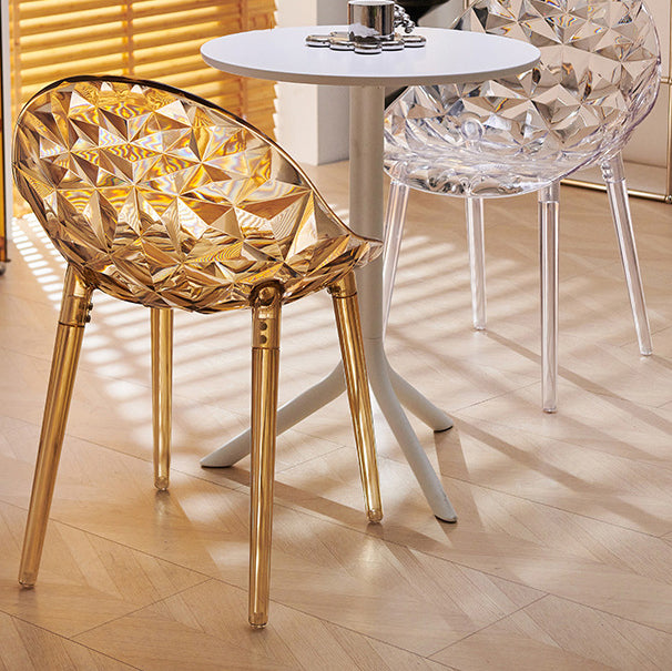 Contemporary Nordic Round Diamond Shape PC Dining Chair Backrest For Dining Room