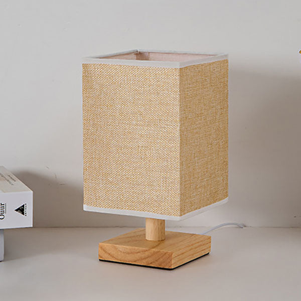 Contemporary Creative Fabric Square USB LED Table Lamp For Bedroom