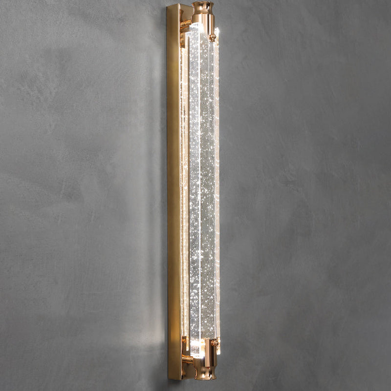 Modern Luxury Iron Crystal Strip Cubic LED Wall Sconce Lamp For Living Room