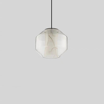 Contemporary Nordic Iron Glass Ball Cylinder 1-Light Pendant Light For Dining Room