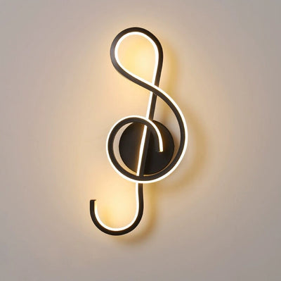 Abat-jour en Silicone souple avec Note de musique, Art déco moderne, applique murale LED pour chambre à coucher 