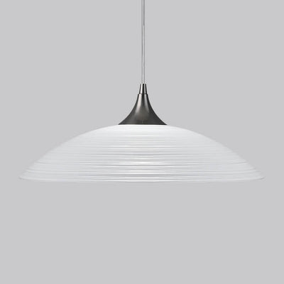 Minimalist Jade White Glass Round Flying Saucer Design 1-Light Pendant Light