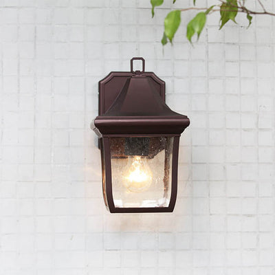 Contemporary Retro Aluminum Alloy Glass 1-Light Outdoor Wall Sconce Lamp For Garden