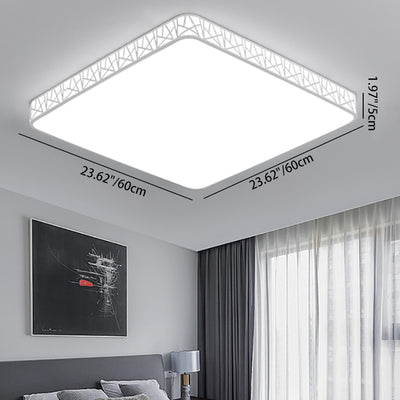 Modern Minimalist Square Acrylic Iron LED Flush Mount Ceiling Light For Bedroom