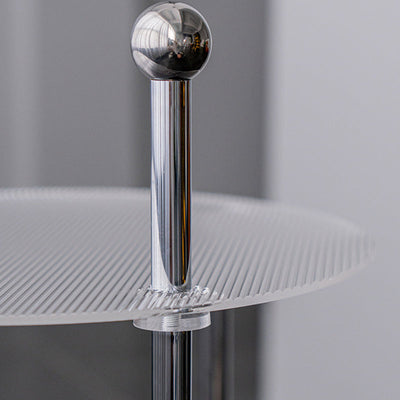 Contemporary Nordic Cloud Acrylic Stainless Steel Crystal Wheel End Table 2-Tier For Living Room