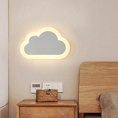 Contemporary Simplicity Aluminum Cloud Frame Silicone Strip LED Kids Wall Sconce Lamp For Bedroom