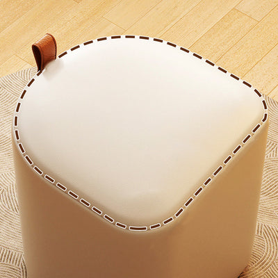 Contemporary Nordic Leather Cylinder Vanity Stool For Bedroom