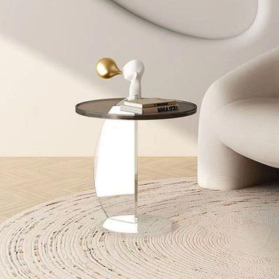 Modern Minimalist Round Semi-circular Plastic Coffee Table For Living Room