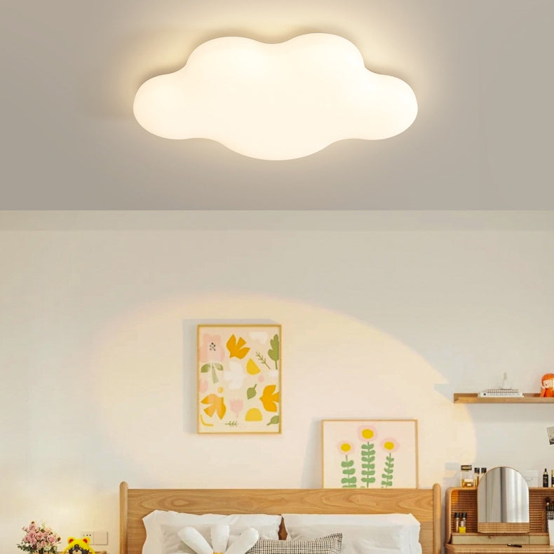 Modern Simplicity Iron PE Cloud LED Flush Mount Ceiling Light For Bedroom