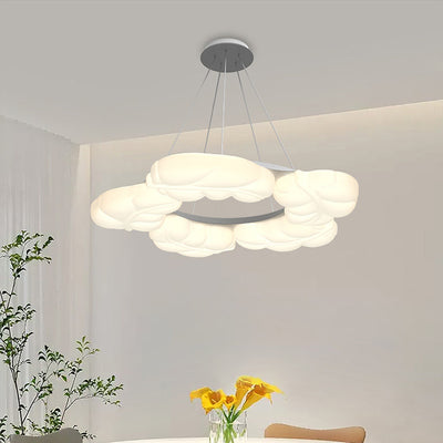 Contemporary Creative PE Leaves Shade Iron LED Pendant Light For Living Room