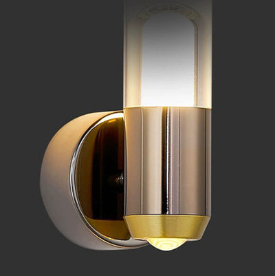 Contemporary Scandinavian Cylindrical Iron Aluminum Acrylic Optical Lens LED Wall Sconce Lamp For Bedroom