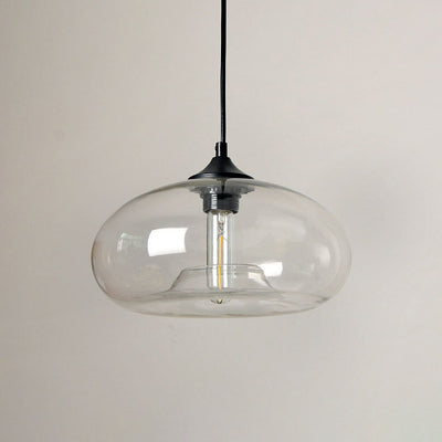 Contemporary Nordic Oval-Shaped Glass Shade Iron 1-Light Pendant Light For Living Room