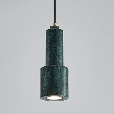 Nordic Light Luxury Brass Marble Cylinder 1-Light Pendant Light