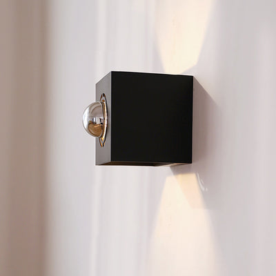 Modern Minimalist Square Iron 1-Light Wall Sconce Lamp For Living Room