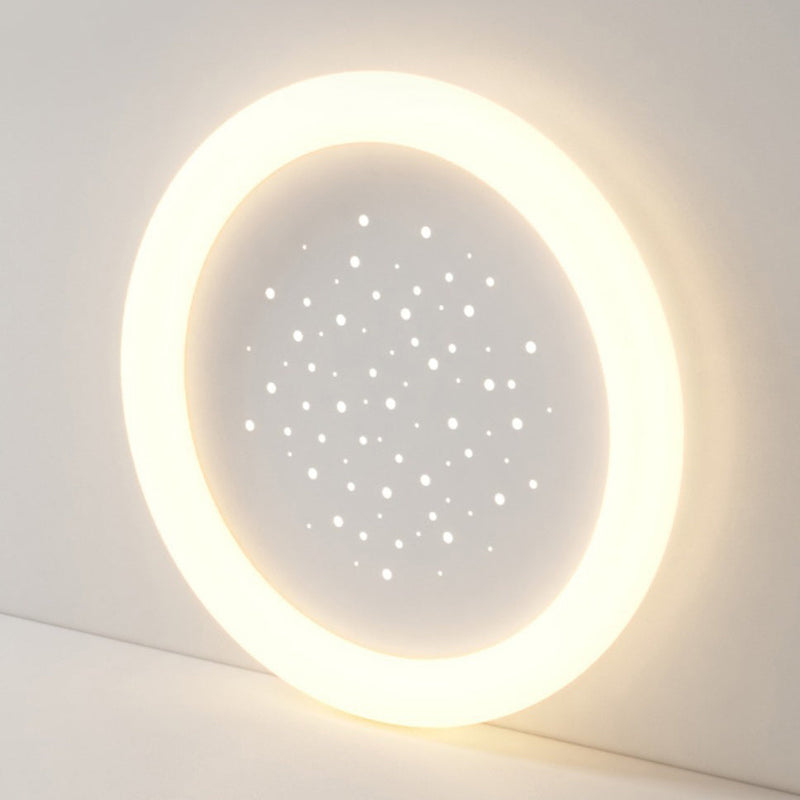 Modern Minimalist Round Full Star Iron Acrylic LED Flush Mount Ceiling Light For Bedroom