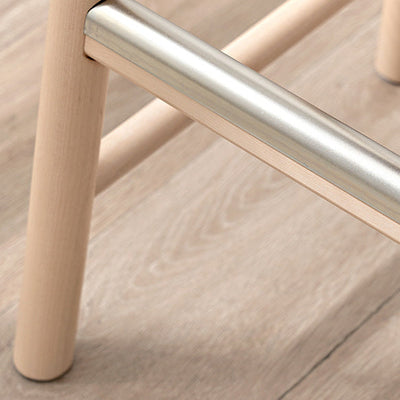 Modern Minimalist Rectangular Birch Bar Stool Footrest For Dining Room