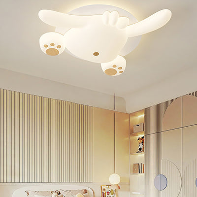 Contemporary Creative Bear Iron Plastic LED Semi-Flush Mount Ceiling Light For Living Room