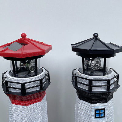 Contemporary Creative Solar Waterproof Lighthouse Resin LED Outdoor Light For Garden