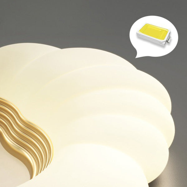 Plafonnier LED en fer de forme nuage créative contemporaine pour salon 