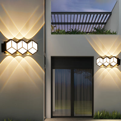 Traditional European Waterproof Aluminum Acrylic Lozenge LED Wall Sconce Lamp For Outdoor Patio