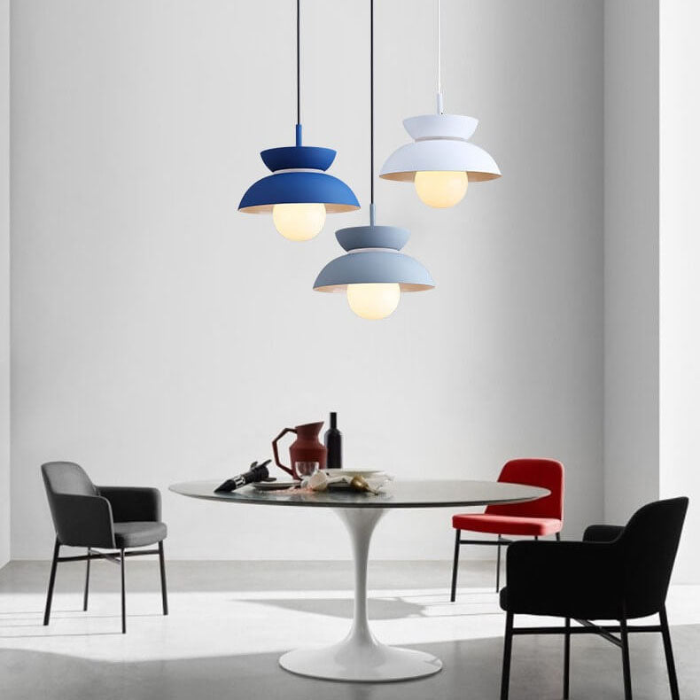 Luminaire suspendu à 1 lumière en aluminium massif de couleur minimaliste nordique 