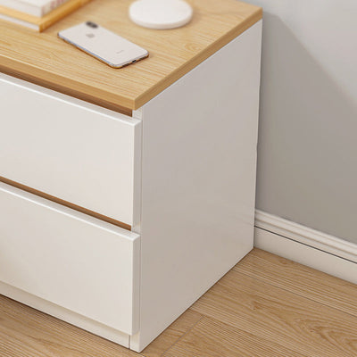 Modern Minimalist Rectangular Density Panel Nightstand 2/3 Drawer For Bedroom